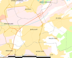 Map commune FR insee code 25230